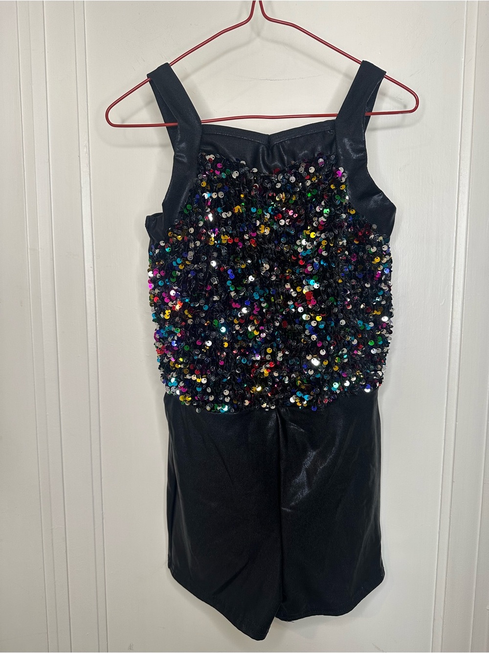 LAYLAS Girl’s Black Sequined Dance Leotard shorts / Size: MC